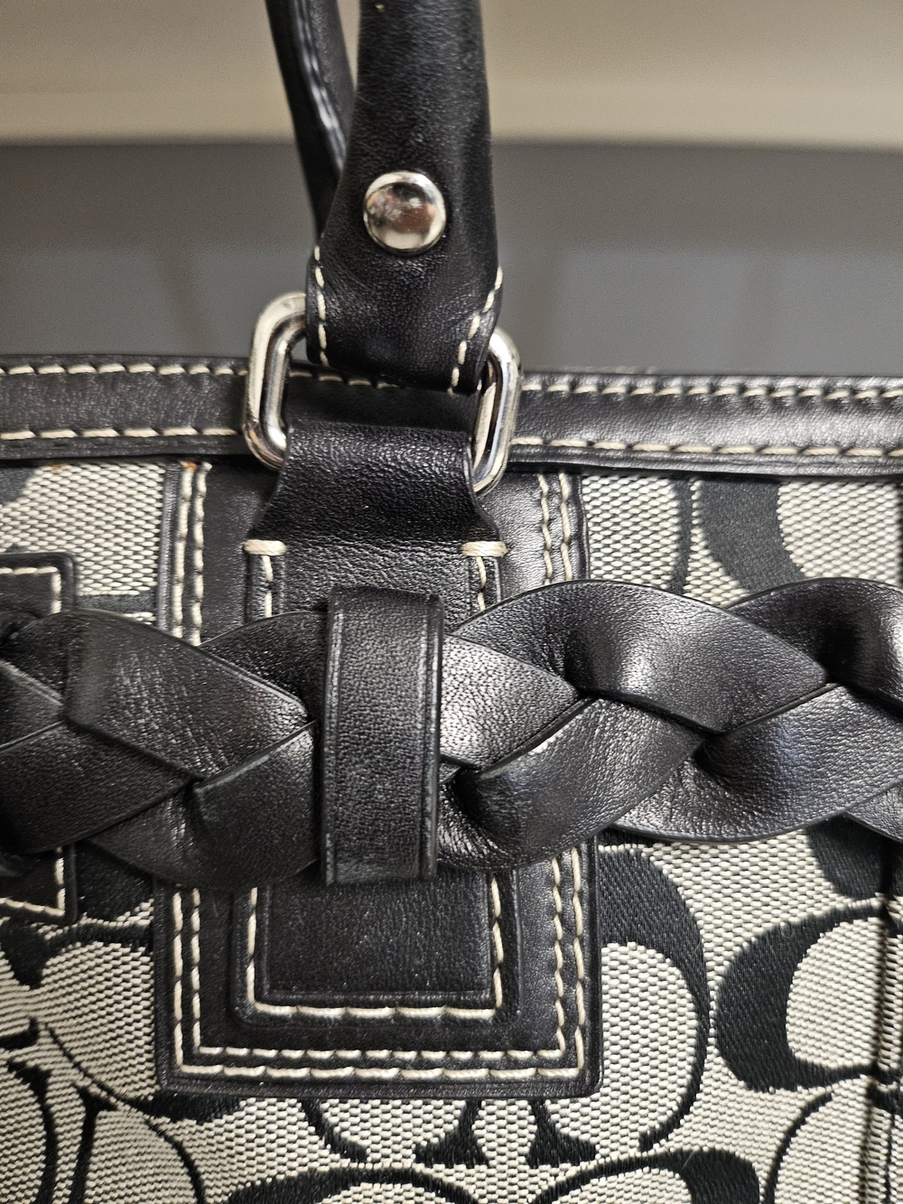 Coach Hampton Signature Handbag Model F13065 - Picture 9 of 14